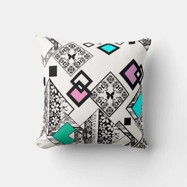 Abstract geometric pattern throw pillow (Front)