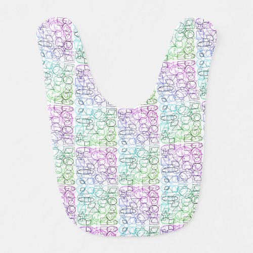 Abstract Geometric Pattern  Tiled and Filtered  Baby Bib