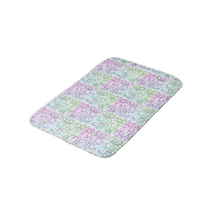Abstract Geometric Pattern Tiled and Filtered Bath Mat
