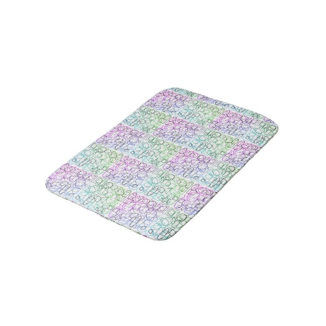 Abstract Geometric Pattern | Tiled and Filtered | Bath Mat (Angled)