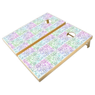 Abstract Geometric Pattern Tiled and Filtered Cornhole Set