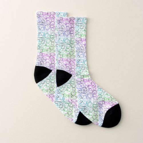 Abstract Geometric Pattern  Tiled and Filtered  Socks