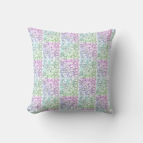 Abstract Geometric Pattern  Tiled and Filtered  Throw Pillow