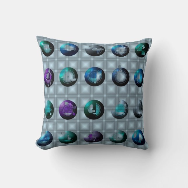 Abstract Geometric Pattern Wall clock  Throw Pillow (Front)