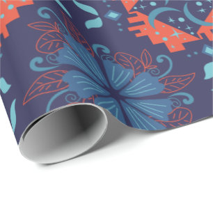Abstract geometric pattern with alternating red  wrapping paper