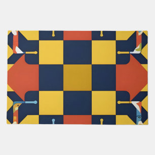 Abstract Geometric Pattern with Arrows Doormat