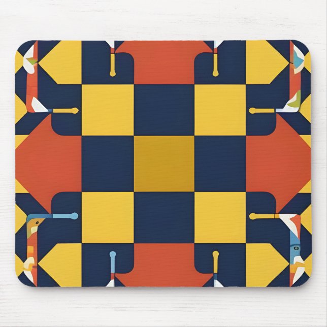Abstract Geometric Pattern with Arrows Mouse Pad (Front)