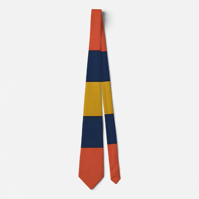 Abstract Geometric Pattern with Arrows Neck Tie (Front)