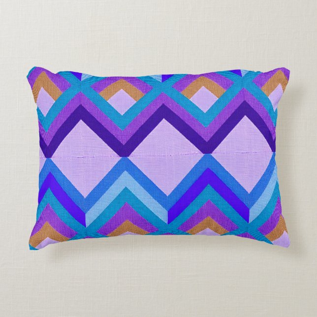 Abstract Geometric Pattern with Bold Colors Accent Pillow (Front)