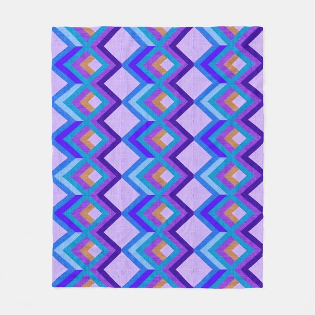 Abstract Geometric Pattern with Bold Colors Fleece Blanket (Front)