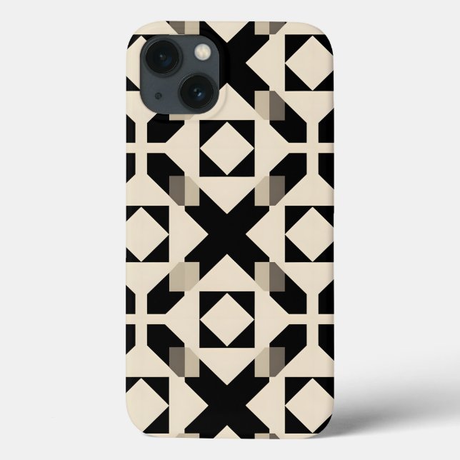 Abstract Geometric Pattern with Contrasting Black Case-Mate iPhone Case (Back)