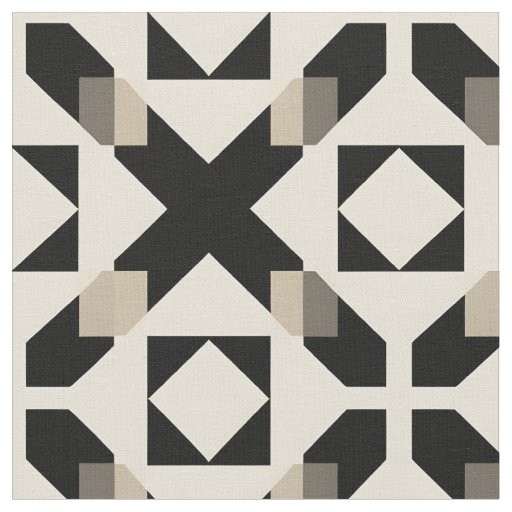 Abstract Geometric Pattern with Contrasting Black Fabric