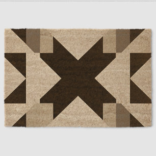 Abstract Geometric Pattern with Contrasting Black Fiber Doormat