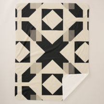 Abstract Geometric Pattern with Contrasting Black