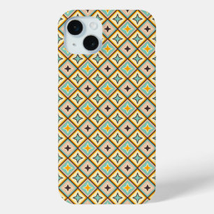 Abstract geometric pattern with diamond shapes iPhone 15 plus case