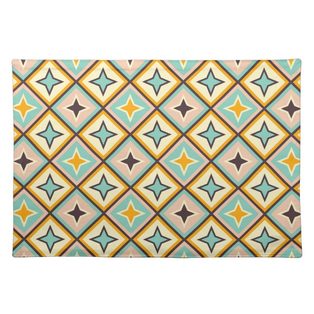 Abstract geometric pattern with diamond shapes cloth placemat (Front)