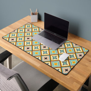 Abstract geometric pattern with diamond shapes desk mat