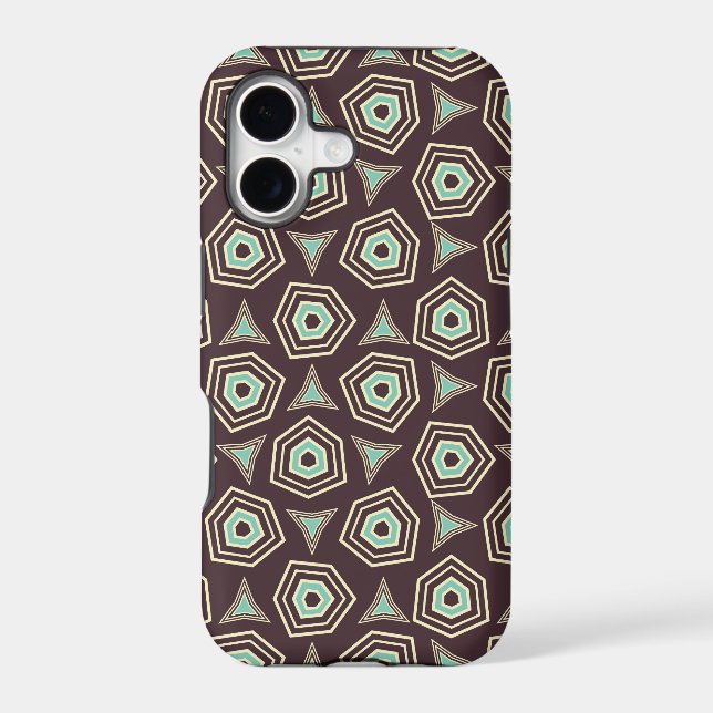 Abstract geometric pattern with layered pentagons  iPhone case (Back)
