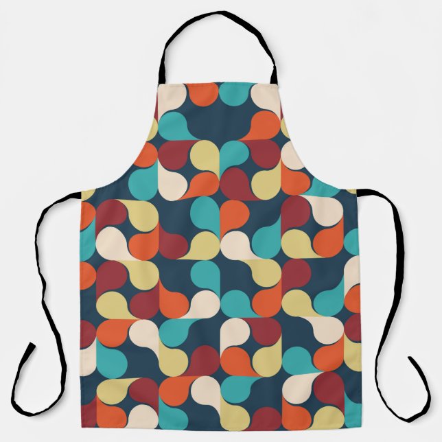 Abstract Geometric Pattern with leaves, drops. Col Apron (Front)