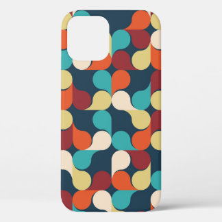 Abstract Geometric Pattern with leaves, drops. Col iPhone 12 Case
