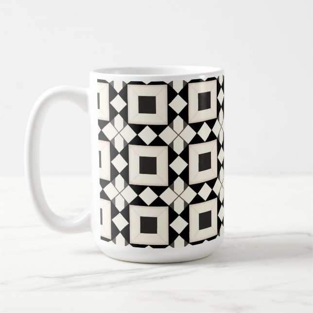 Abstract Geometric Pattern with Retro Tones Coffee Mug (Left)