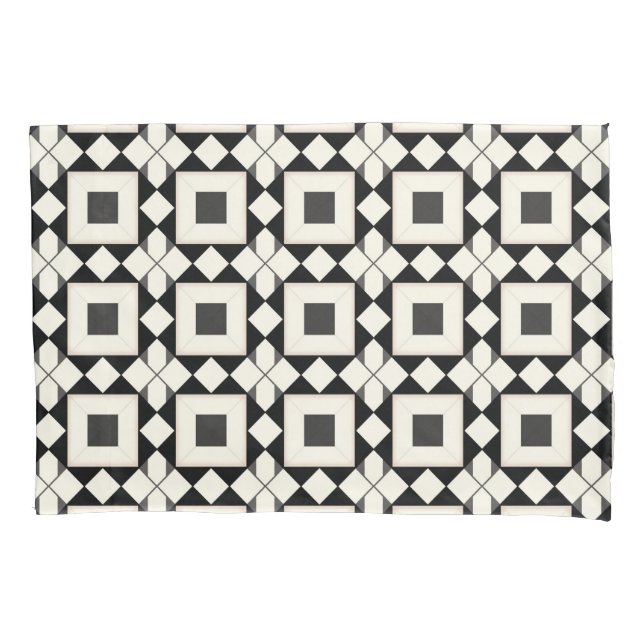 Abstract Geometric Pattern with Retro Tones Pillow Case (Front)