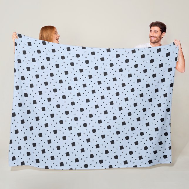Abstract Geometric Pattern with Squares & Triangle Fleece Blanket (In Situ)