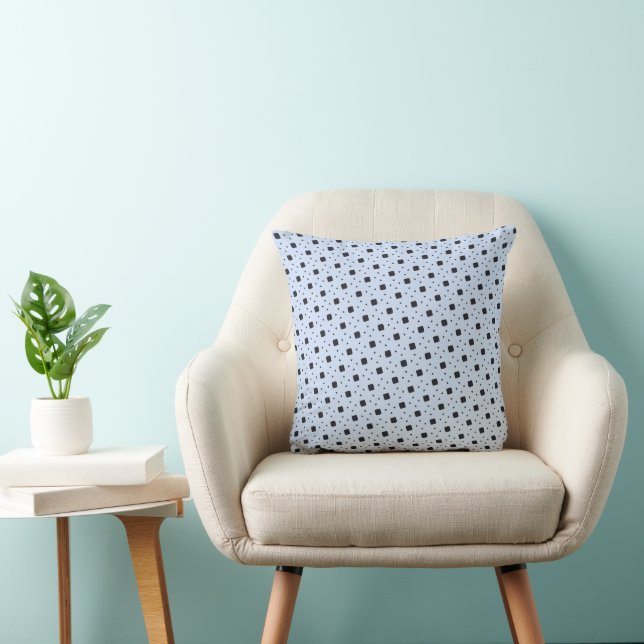 Abstract Geometric Pattern with Squares & Triangle Throw Pillow (Chair)