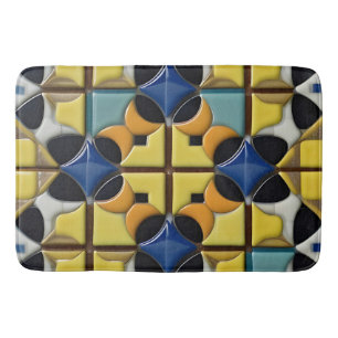 Abstract Geometric Pattern with Vibrant Colors Bath Mat