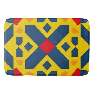 Abstract Geometric Pattern with Vibrant Colors Bath Mat