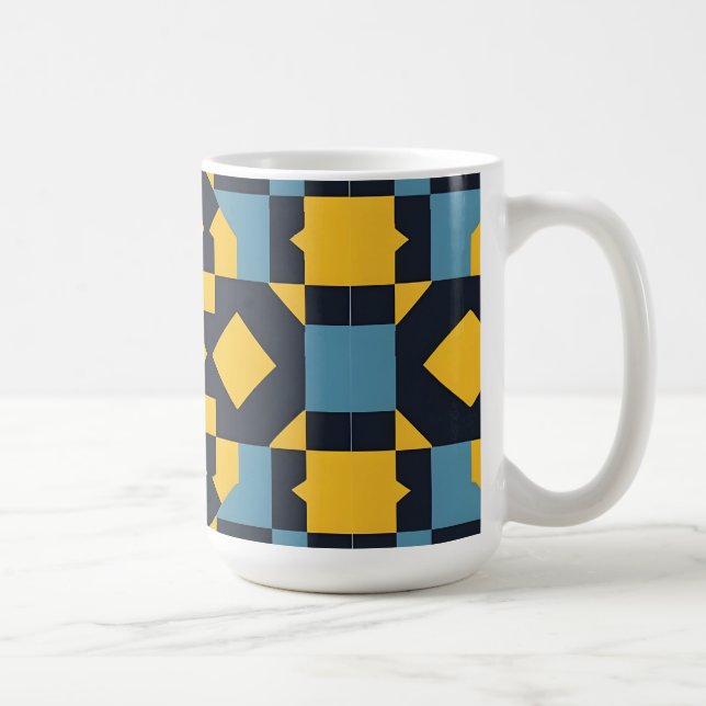 Abstract Geometric Pattern with Vibrant Colors Coffee Mug (Right)