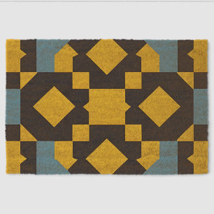 Abstract Geometric Pattern with Vibrant Colors Fiber Doormat