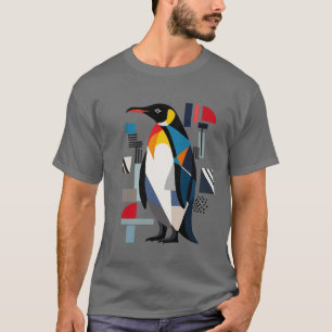 Abstract Geometric Penguin Design T-Shirt