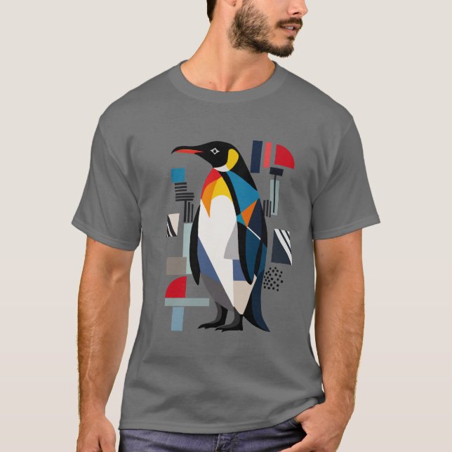 Abstract Geometric Penguin Design T-Shirt (Front)