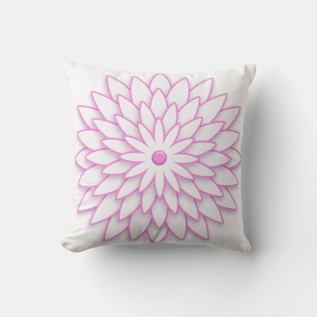 Abstract Geometric pink Flower. Throw Pillow (Front)
