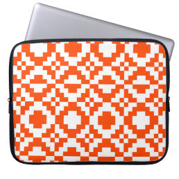 Abstract geometric pixelated seamless pattern. Mos Laptop Sleeve