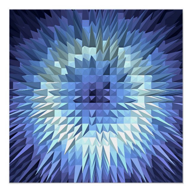 abstract geometric poligonal texture. 3d poster (Front)