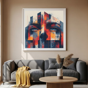 Abstract Geometric Portrait Poster
