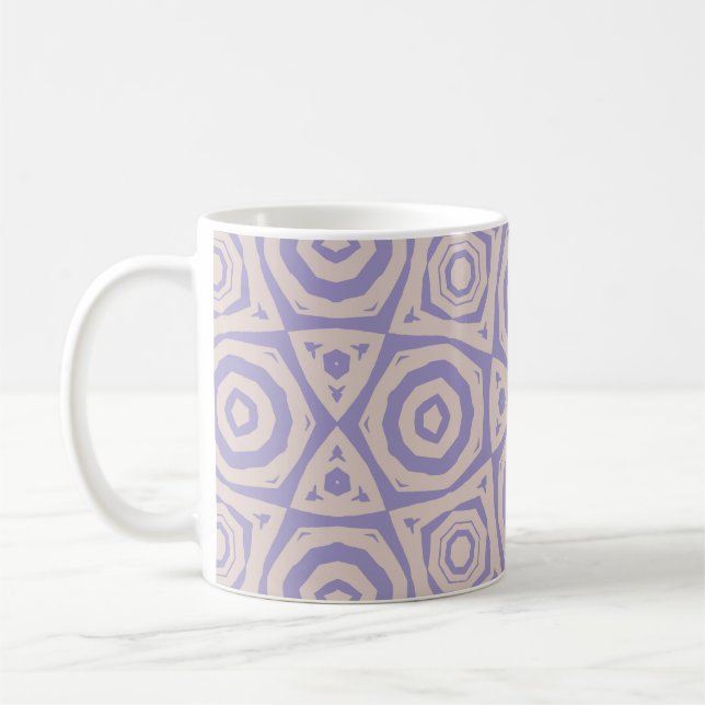 Abstract Geometric Purple and Cream Coffee Mug (Left)