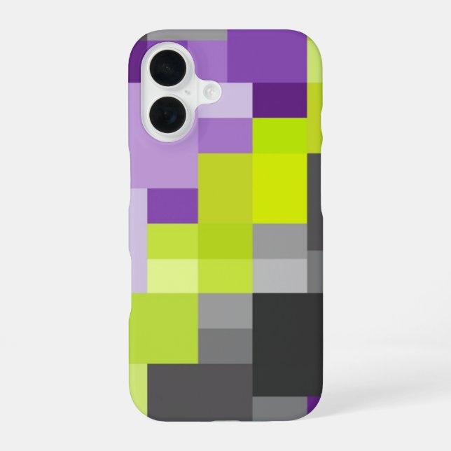 Abstract Geometric Purple green grey Pattern Iphone Case (Back)