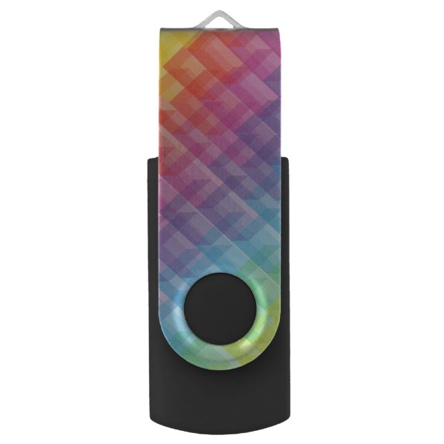 Abstract Geometric Rainbow Cube USB Flashdrive Flash Drive (Front Vertical)