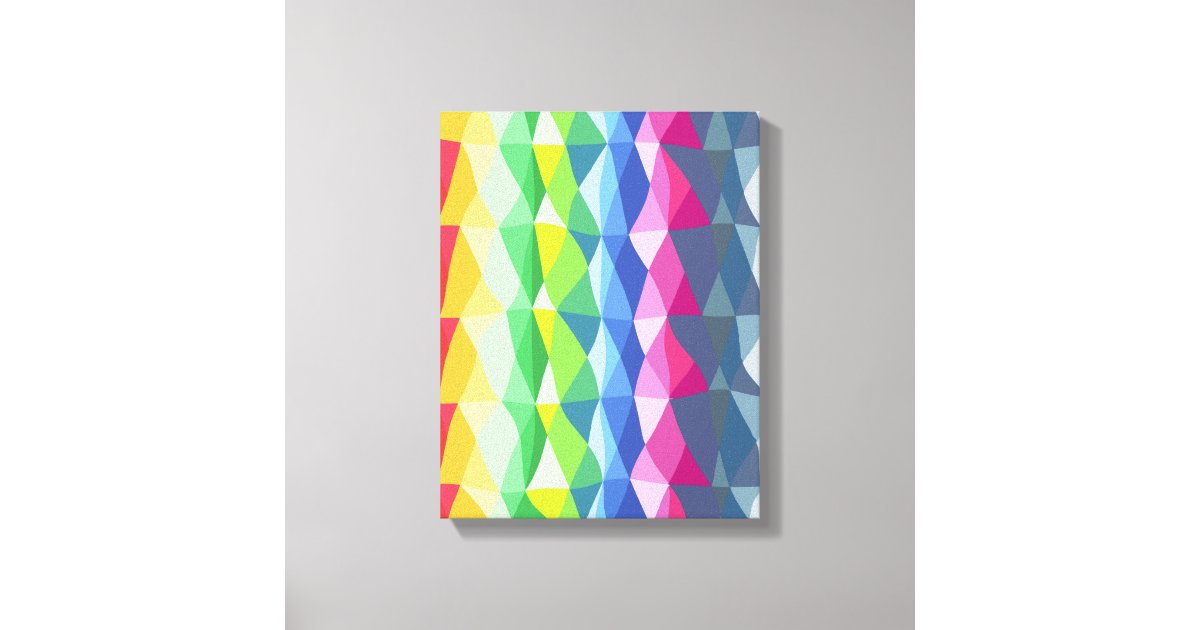 Abstract Geometric Rainbow Prism Shapes Pattern Canvas Print | Zazzle