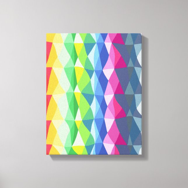 Abstract Geometric Rainbow Prism Shapes Pattern  Canvas Print (Front)