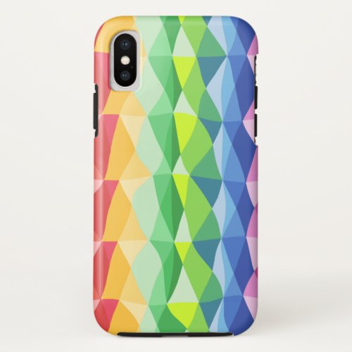 Abstract Geometric Rainbow Prism Shapes Pattern iPhone XS Case