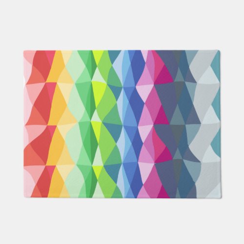 Abstract Geometric Rainbow Prism Shapes Pattern Doormat