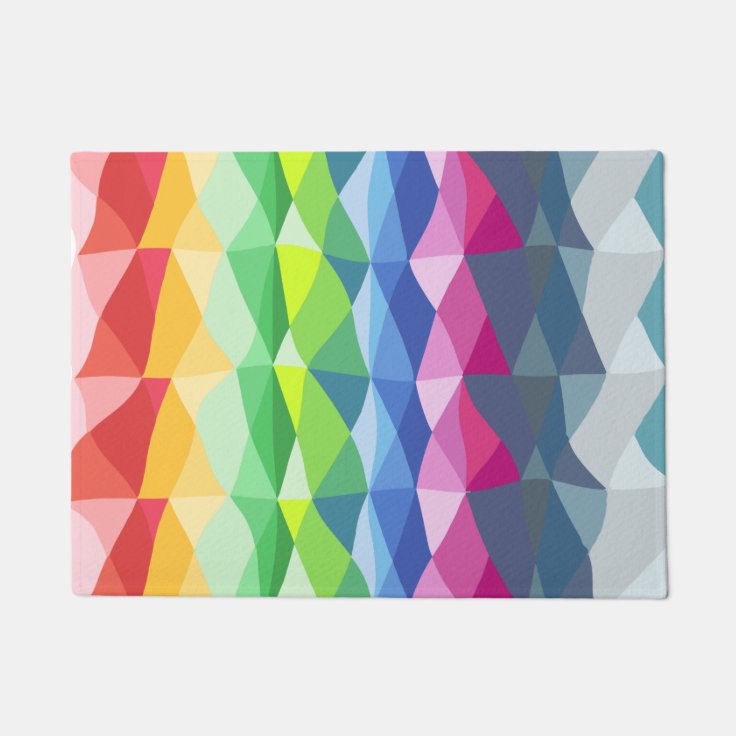 Abstract Geometric Rainbow Prism Shapes Pattern Doormat | Zazzle