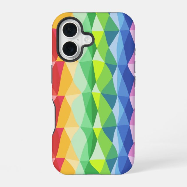 Abstract Geometric Rainbow Prism Shapes Pattern Iphone Case (Back)
