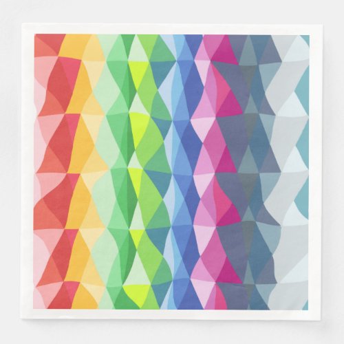 Abstract Geometric Rainbow Prism Shapes Pattern Paper Dinner Napkins