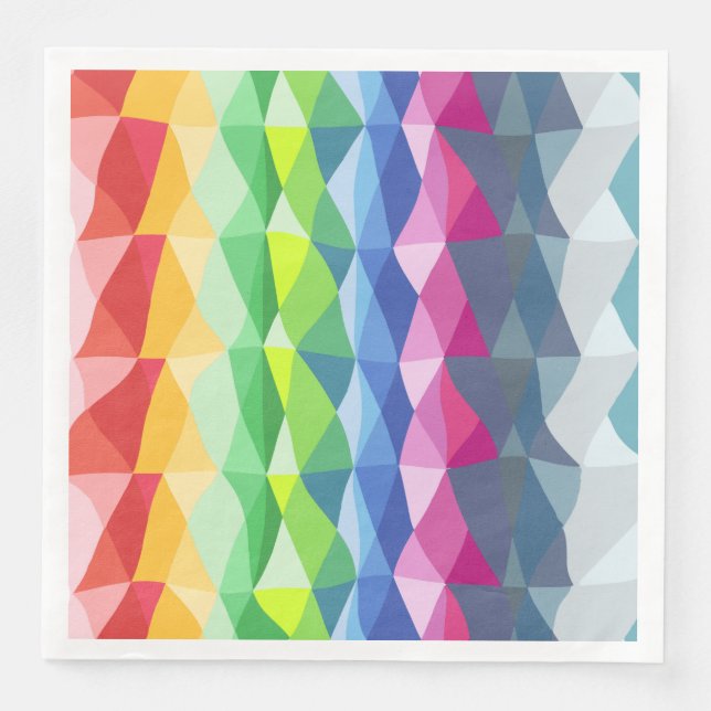 Abstract Geometric Rainbow Prism Shapes Pattern Paper Dinner Napkins (Front)