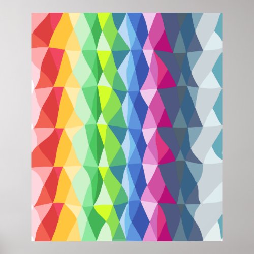 Abstract Geometric Rainbow Prism Shapes Pattern Poster